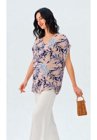 Blusa Para Mujer Manga Corta Azul Marca L&H Ref. 1F412732 L&H
