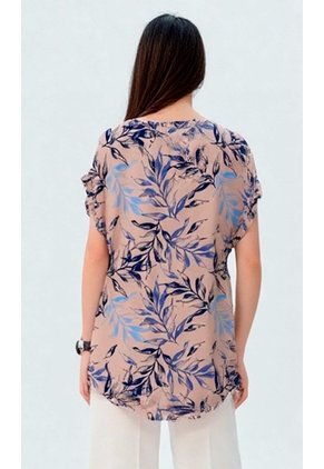 Blusa Para Mujer Manga Corta Azul Marca L&H Ref. 1F412732