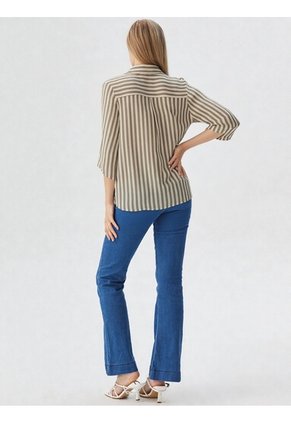 Blusa Para Mujer Manga 3/4 Beige Marca L&H Ref. 5P412294