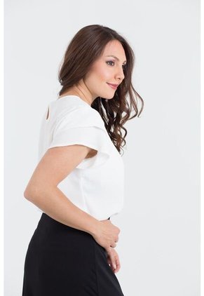 Blusa Para Mujer Manga Corta Blanco Marca LYH