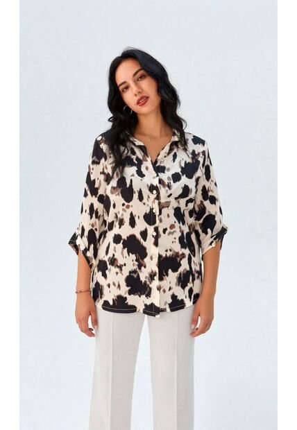 Blusa Para Mujer Manga 3/4 Negro Marca L&H Ref. 1F412699