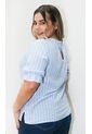 Blusa Para Mujer. Manga Corta Azul Claro Marca L&H de L&H