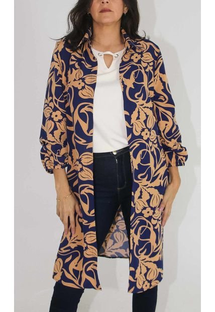 Chilango Para Mujer Manga 3/4 Azul Marca L&H
