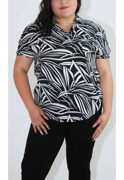 Blusa Para Mujer. Manga Corta Negro Marca L&H