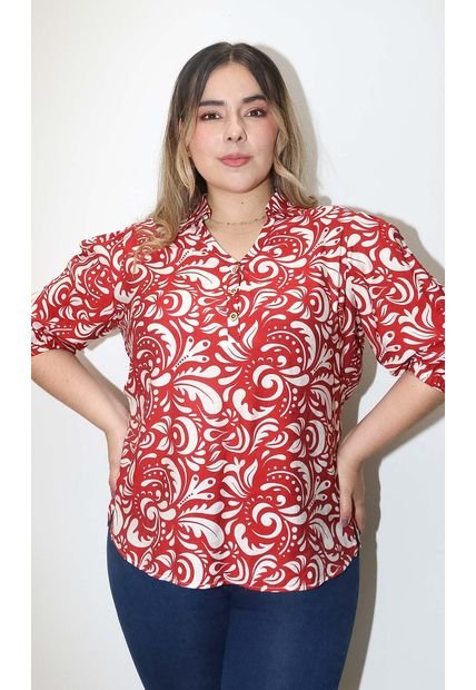 Blusa Para Mujer. Manga 3/4 Terracota Marca L&H