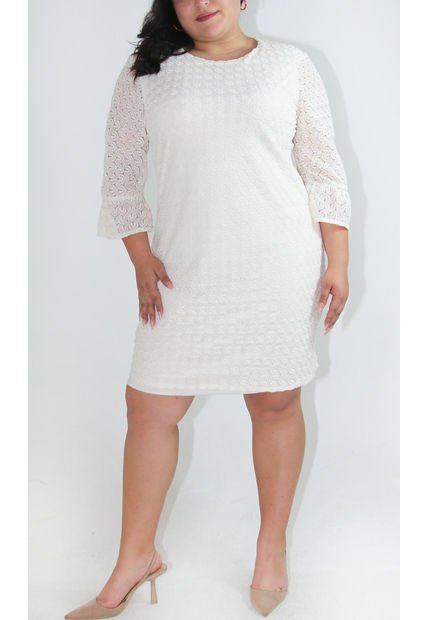 Vestido Para Mujer. Manga 3/4 Crudo Marca L&H