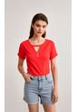 Camiseta Para Mujer Manga Corta Rojo Marca L&H de L&H