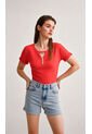 Camiseta Para Mujer Manga Corta Rojo Marca L&H de L&H