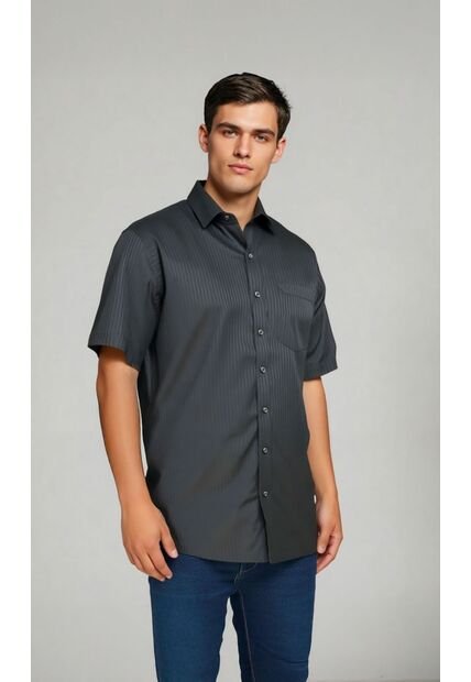 Camisa Para Hombre Manga Corta Negro Marca L&H