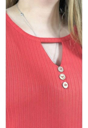 Camiseta Para Mujer Manga Corta Rojo Marca L&H