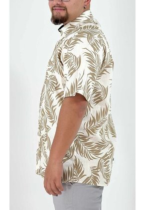 Camisa Para Hombre Manga Corta Beige Marca L&H