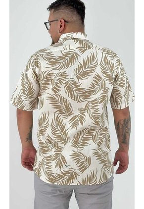 Camisa Para Hombre Manga Corta Beige Marca L&H