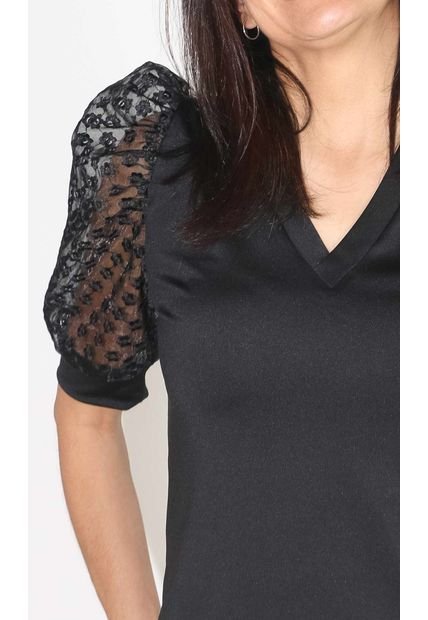 Camiseta Para Mujer Negro Marca L&H