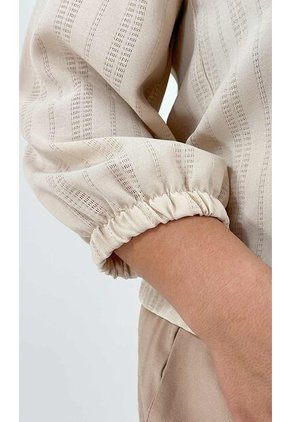 Blusa Para Mujer. Manga 3/4 Beige Marca L&H