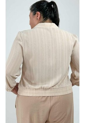 Blusa Para Mujer. Manga 3/4 Beige Marca L&H