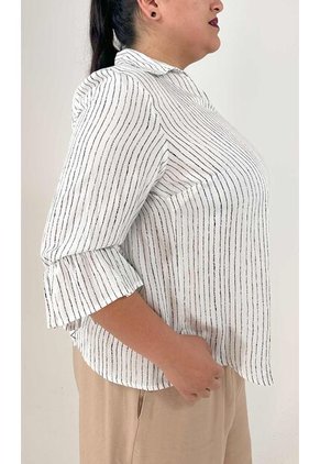 Blusa Para Mujer. Manga 3/4 Blanco Marca L&H