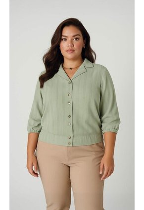 Blusa Para Mujer. Manga 3/4 Verde Marca L&H