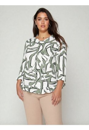 Blusa Para Mujer. Manga 3/4 Verde Marca L&H