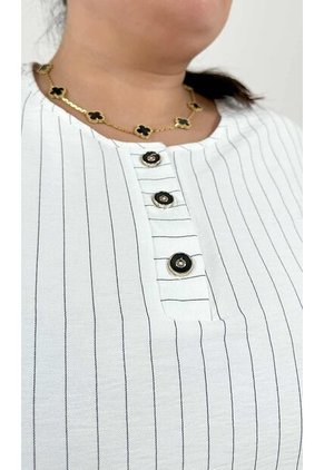 Blusa Para Mujer. Manga 3/4 Blanco Marca L&H