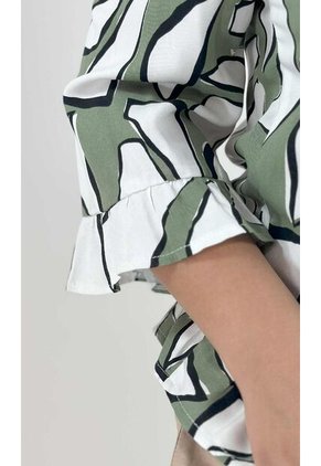 Blusa Para Mujer. Manga 3/4 Verde Marca L&H