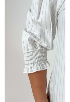 Blusa Para Mujer. Manga 3/4 Blanco Marca L&H