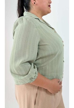 Blusa Para Mujer. Manga 3/4 Verde Marca L&H