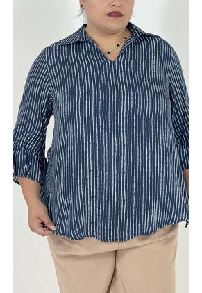 Blusa Para Mujer. Manga 3/4 Azul Marca L&H