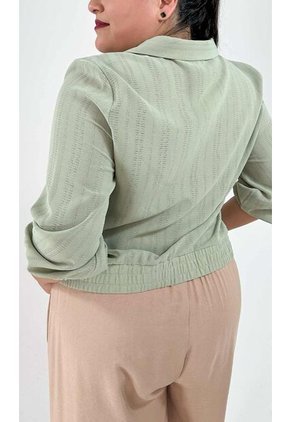 Blusa Para Mujer. Manga 3/4 Verde Marca L&H