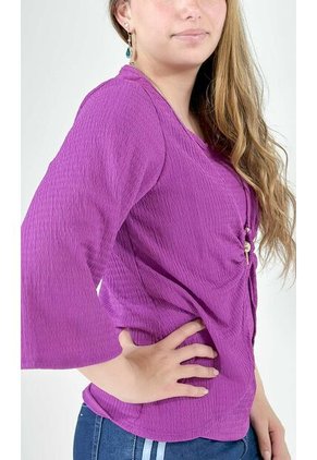 Blusa Para Mujer Manga 3/4 Morado Marca L&H
