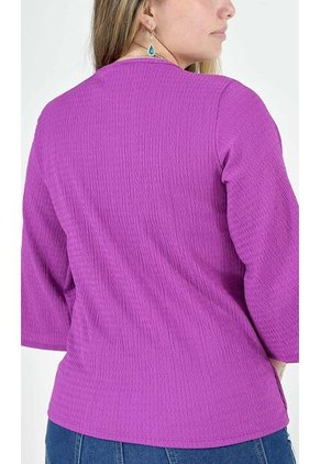 Blusa Para Mujer Manga 3/4 Morado Marca L&H