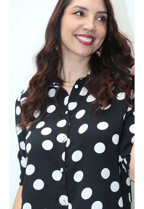 Blusa Para Mujer Manga 3/4 Negro Marca L&H Ref. 2J412264