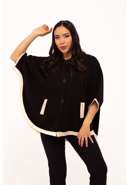Capa Para Mujer Negro Marca L&H