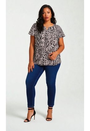 Blusa Para Mujer. Manga Corta Negro Marca L&H Ref. 5P612095