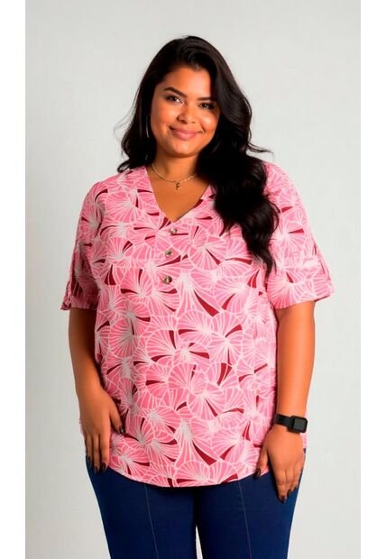 Blusa Para Mujer. Manga Corta Rosado Marca L&H Ref. 5P612099