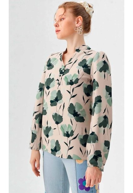 Blusa Para Mujer Manga Larga Verde Marca L&H Ref. 5P412289