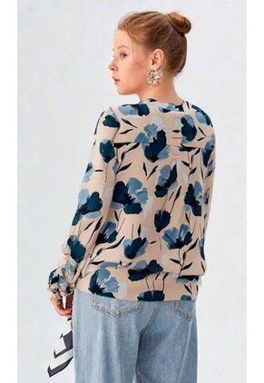 Blusa Para Mujer Manga Larga Azul Marca L&H Ref. 5P412289