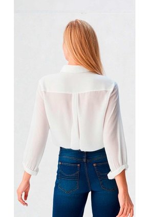 Blusa Para Mujer Manga 3/4 Blanco Marca L&H Ref. 5P412287