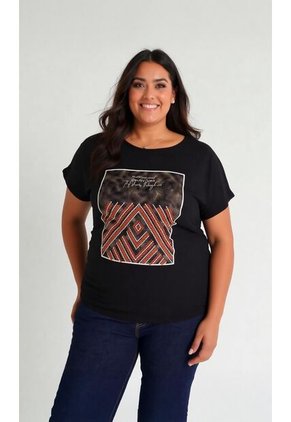 Camiseta Para Mujer. Manga Corta Negro Marca L&H Ref. 5G609079