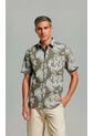 Camisa Para Hombre Manga Corta Beige Marca L&H Ref. 7Y101234 de L&H