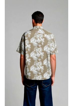 Camisa Para Hombre Manga Corta Beige Marca L&H Ref. 7Y101234