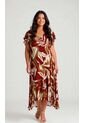 Vestido Para Mujer. Manga Corta Terracota Marca L&H Ref. 1Y617020 de L&H
