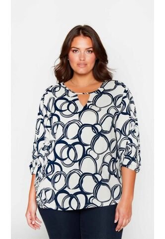 Camiseta Para Mujer. Manga 3/4 Azul Marca L&H Ref. 2J609099 L&H