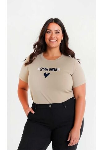 Camiseta Para Mujer. Manga Corta Beige Marca L&H Ref. 4R609073 L&H