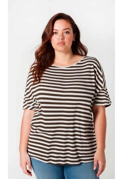 Camiseta Para Mujer. Manga Corta Cafe Marca L&H Ref. 2J609097