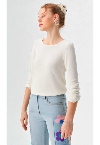 Camiseta Para Mujer Manga 3/4 Blanco Marca L&H Ref. 2J409122 L&H