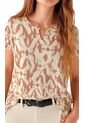 Camiseta Para Mujer Manga Corta Beige Marca L&H Ref. 1F409553 de L&H