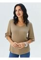 Camiseta Para Mujer Manga 3/4 Beige Marca L&H Ref. 1F409546 de L&H