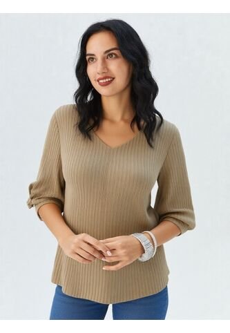 Camiseta Para Mujer Manga 3/4 Beige Marca L&H Ref. 1F409546 L&H