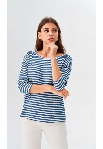 Camiseta Para Mujer Manga 3/4 Azul Marca L&H Ref. 1F409549 L&H