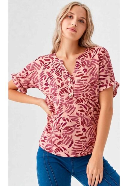 Camiseta Para Mujer Manga 3/4 Rosado Marca L&H Ref. 1F409533